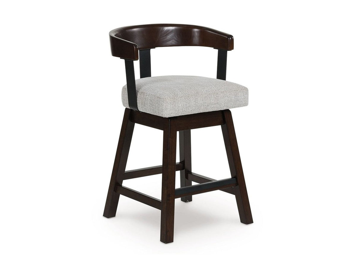 Haddigan - Upholstered Swivel Barstool (Set of 2) - Dark Brown