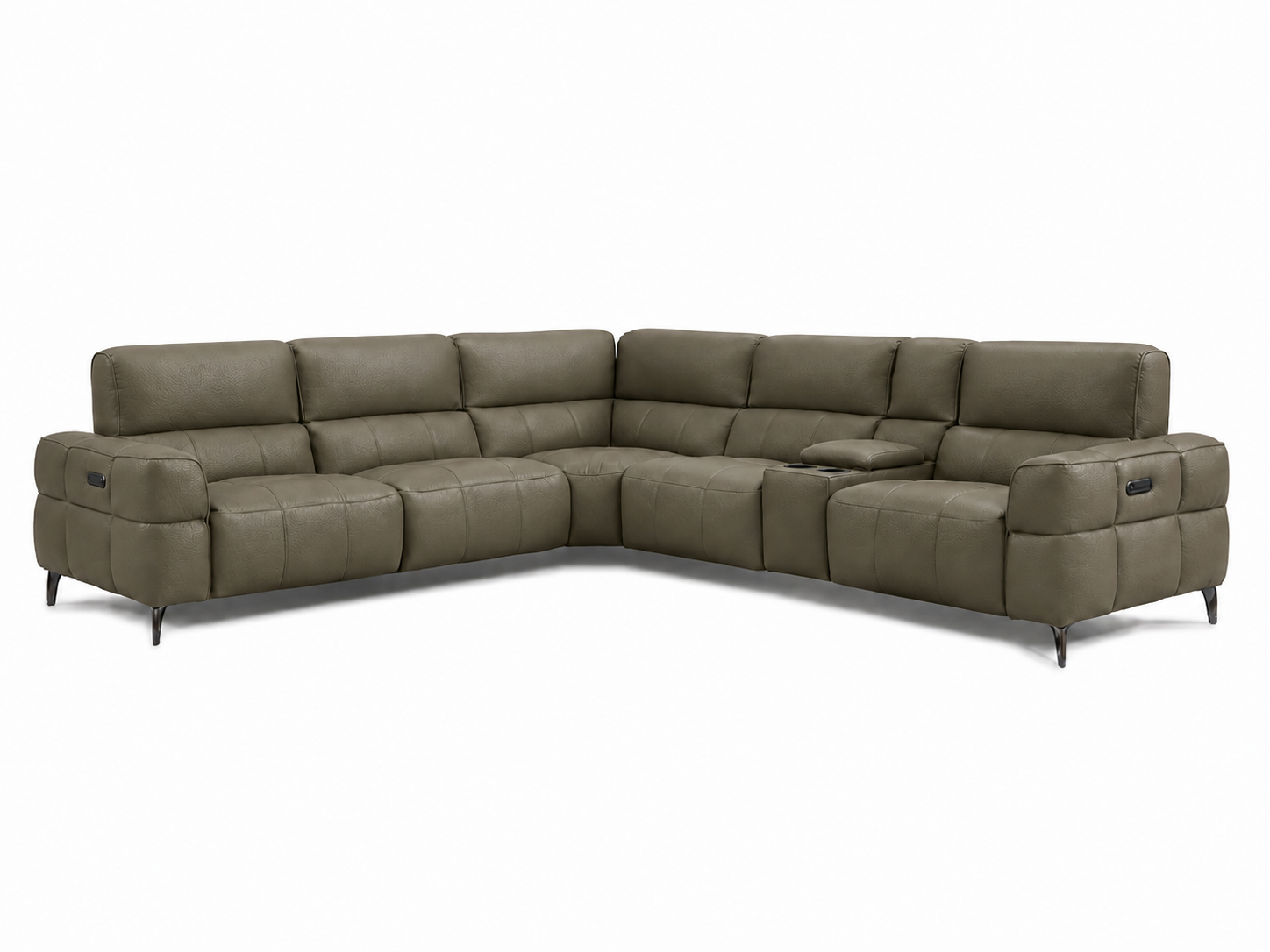Cubo 6-Piece Sectional Sofa with Recliners, Leather