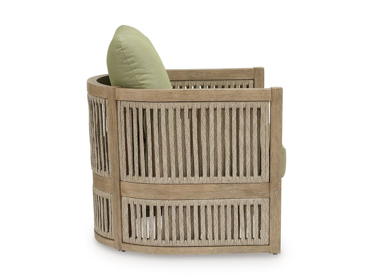 Serena Shores - Lounge Chair With Cushion (Set of 2) - Beige / Green