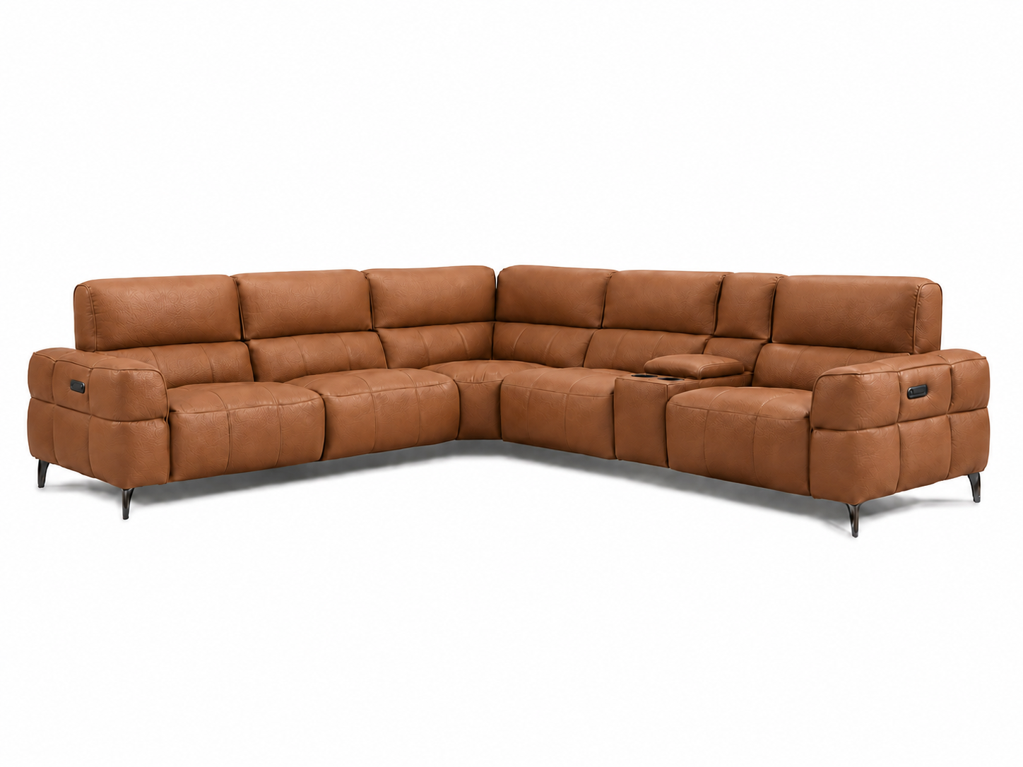 Cubo 6-Piece Sectional Sofa with Recliners, Leather