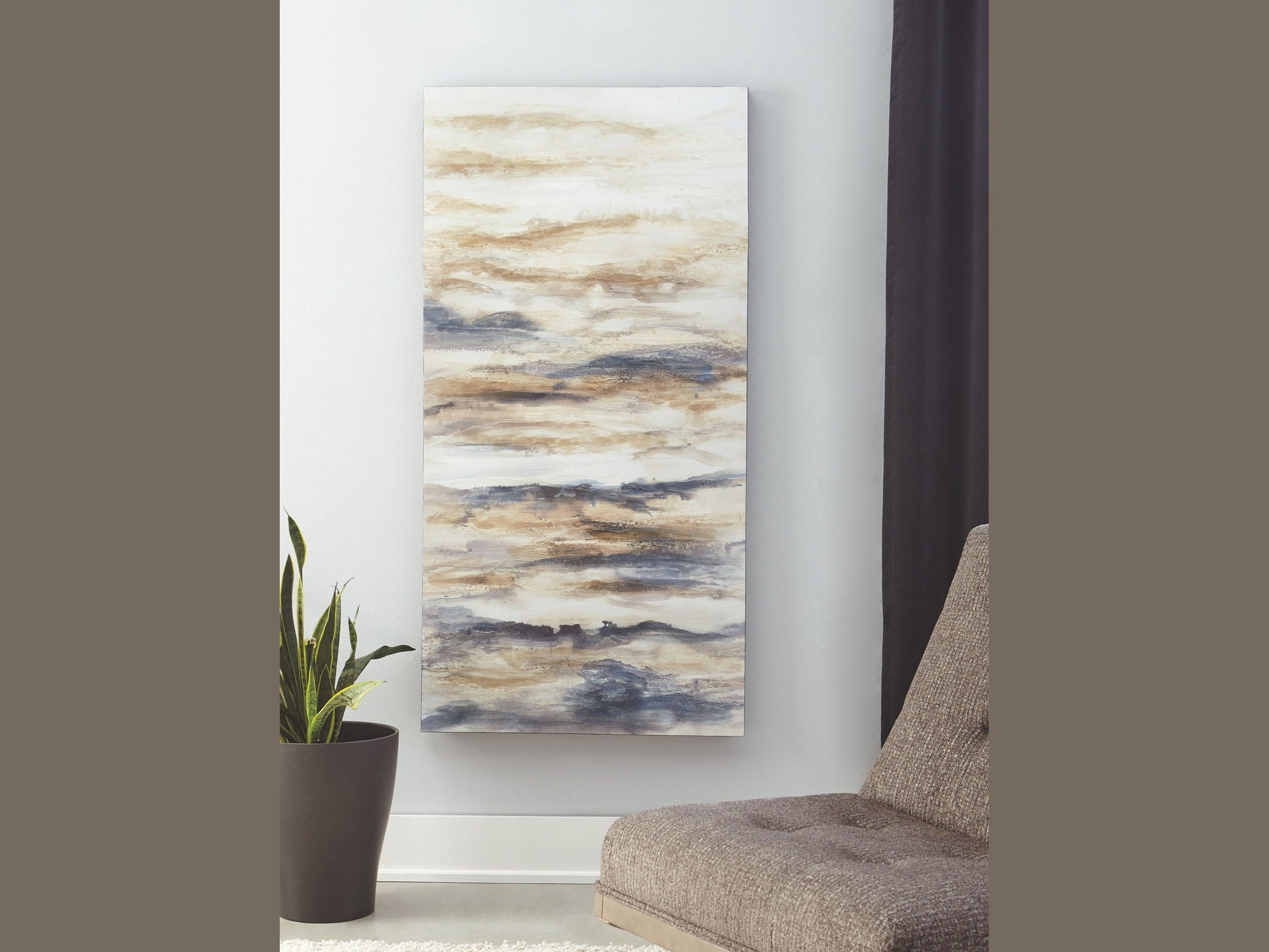 Joely - Wall Art - Blue / Tan