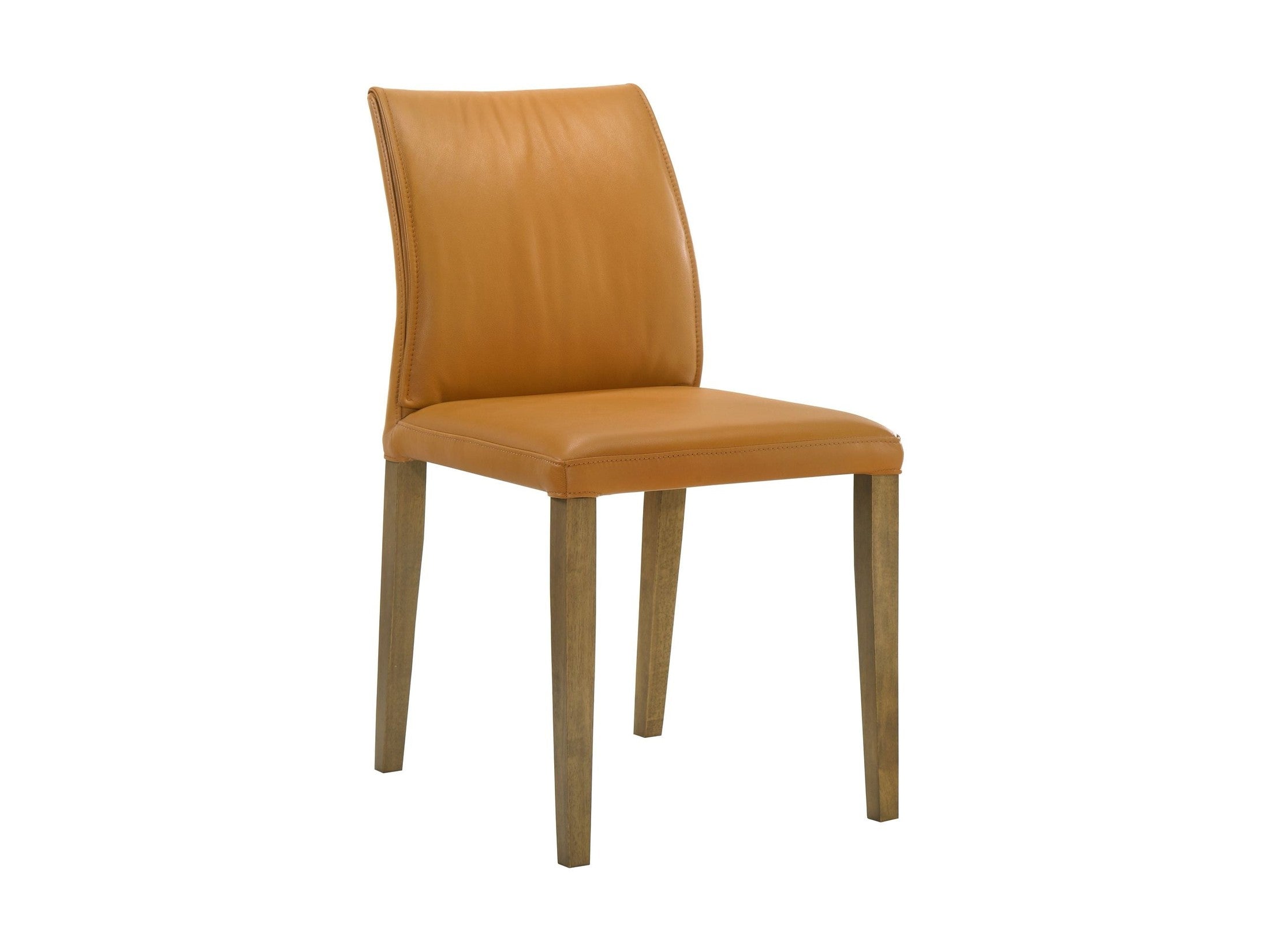 Velena - Full Back Top Grain Leather Upholstered Wood Dining Chairs (Set of 2) - Orange