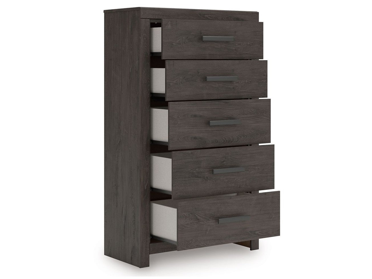Prendonea - Five Drawer Chest - Charcoal