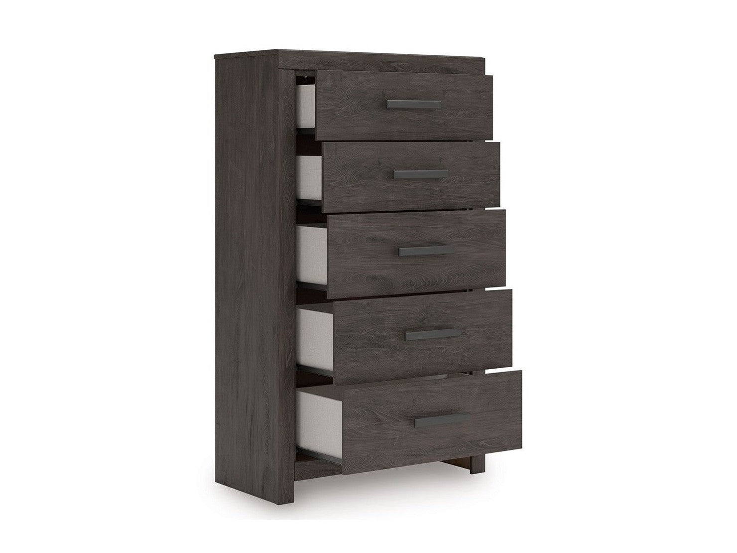 Prendonea - Five Drawer Chest - Charcoal