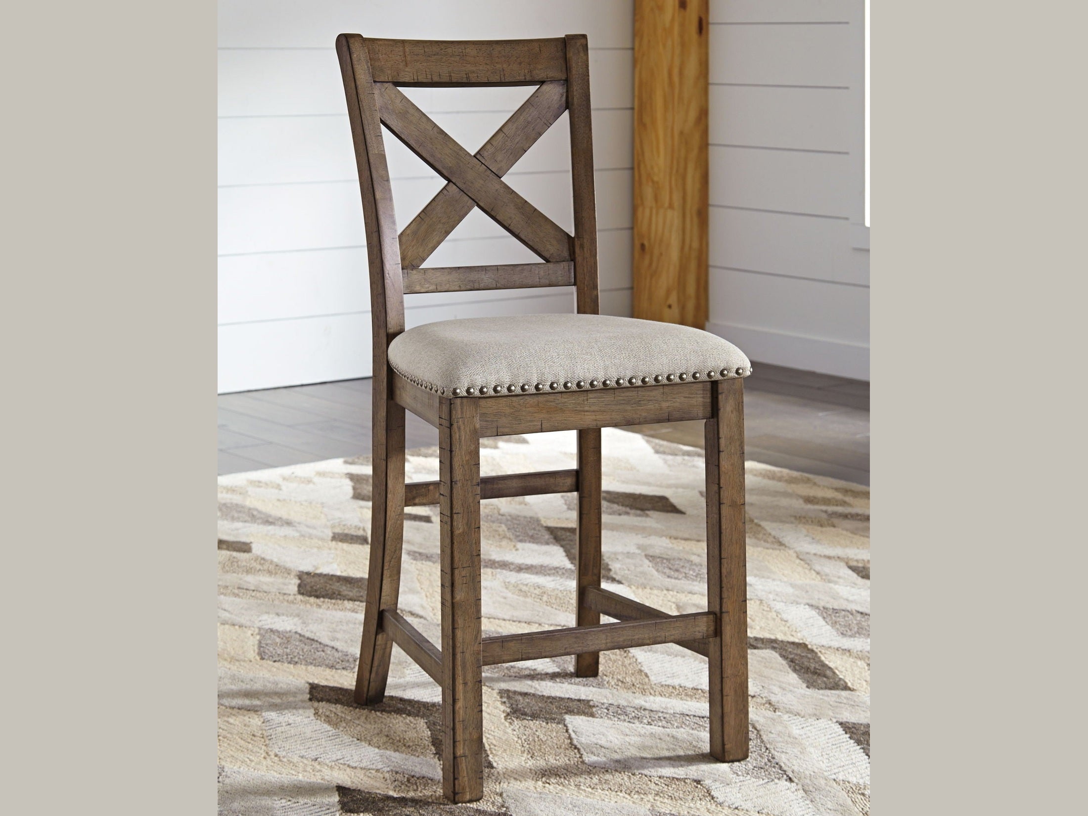 Moriville - Upholstered Barstool (Set of 2) - Beige
