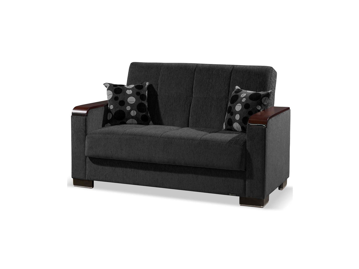 Ottomanson Armada X - Upholstered Convertible Wood Trimmed Loveseat With Storage