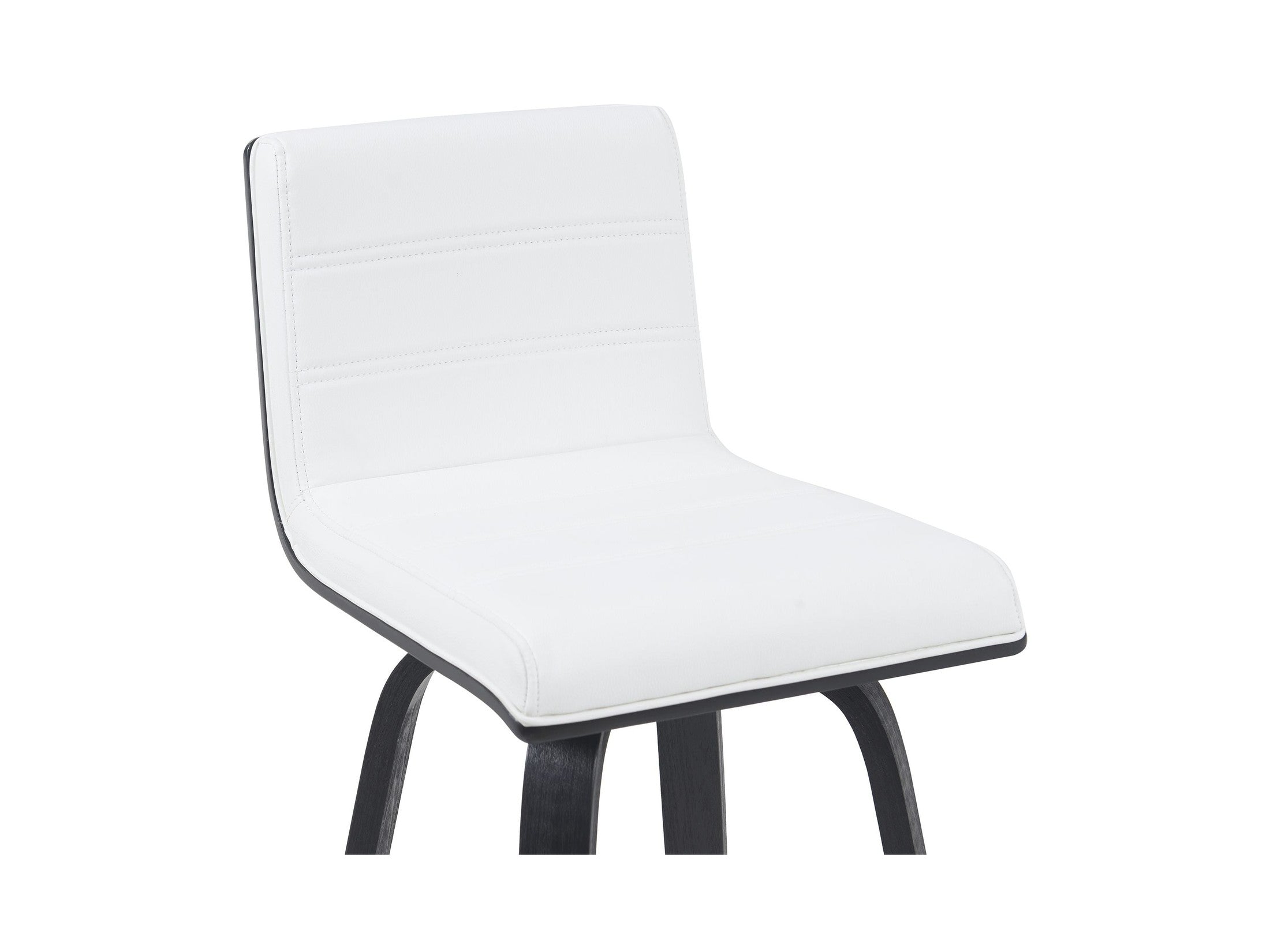 Vienna - Modern Swivel Bar Height Stool - Black Brushed Wood Frame