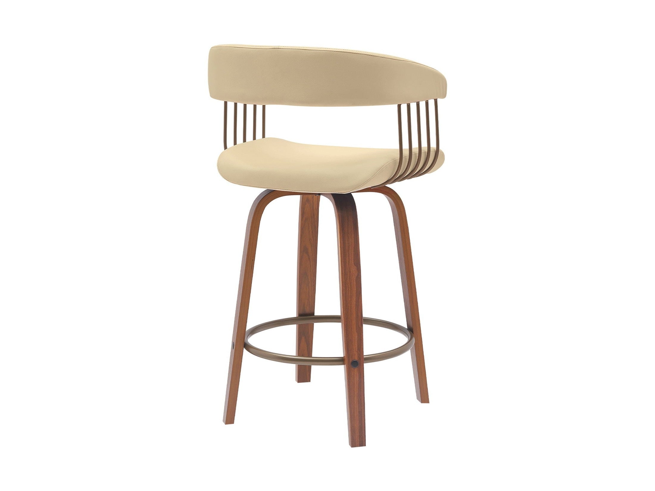 Topanga - Swivel Walnut Wood Stool