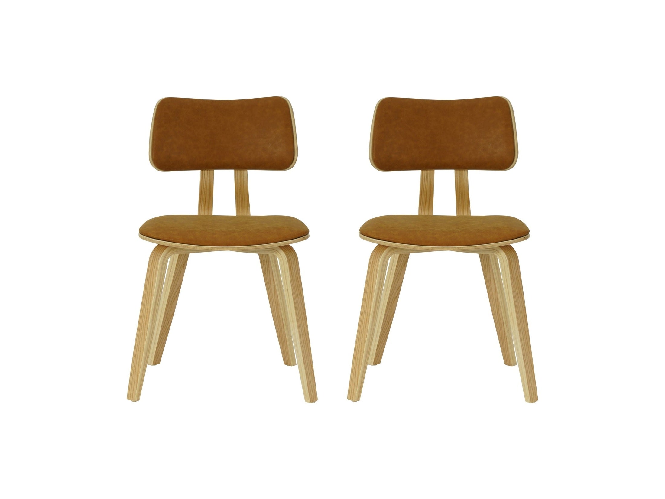Jaguar - Curved Back Wood Dining Chair With Faux Leather Seat