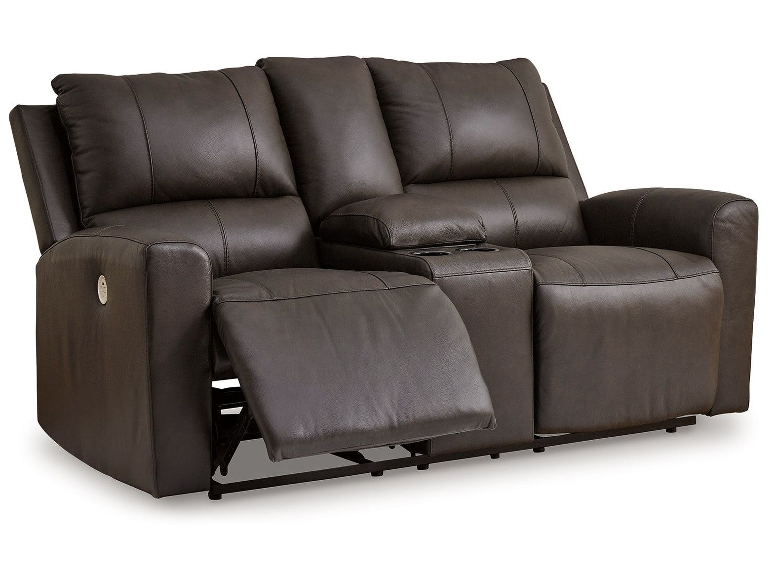 Boxmere - Dbl Power Reclining Loveseat with Console - Storm