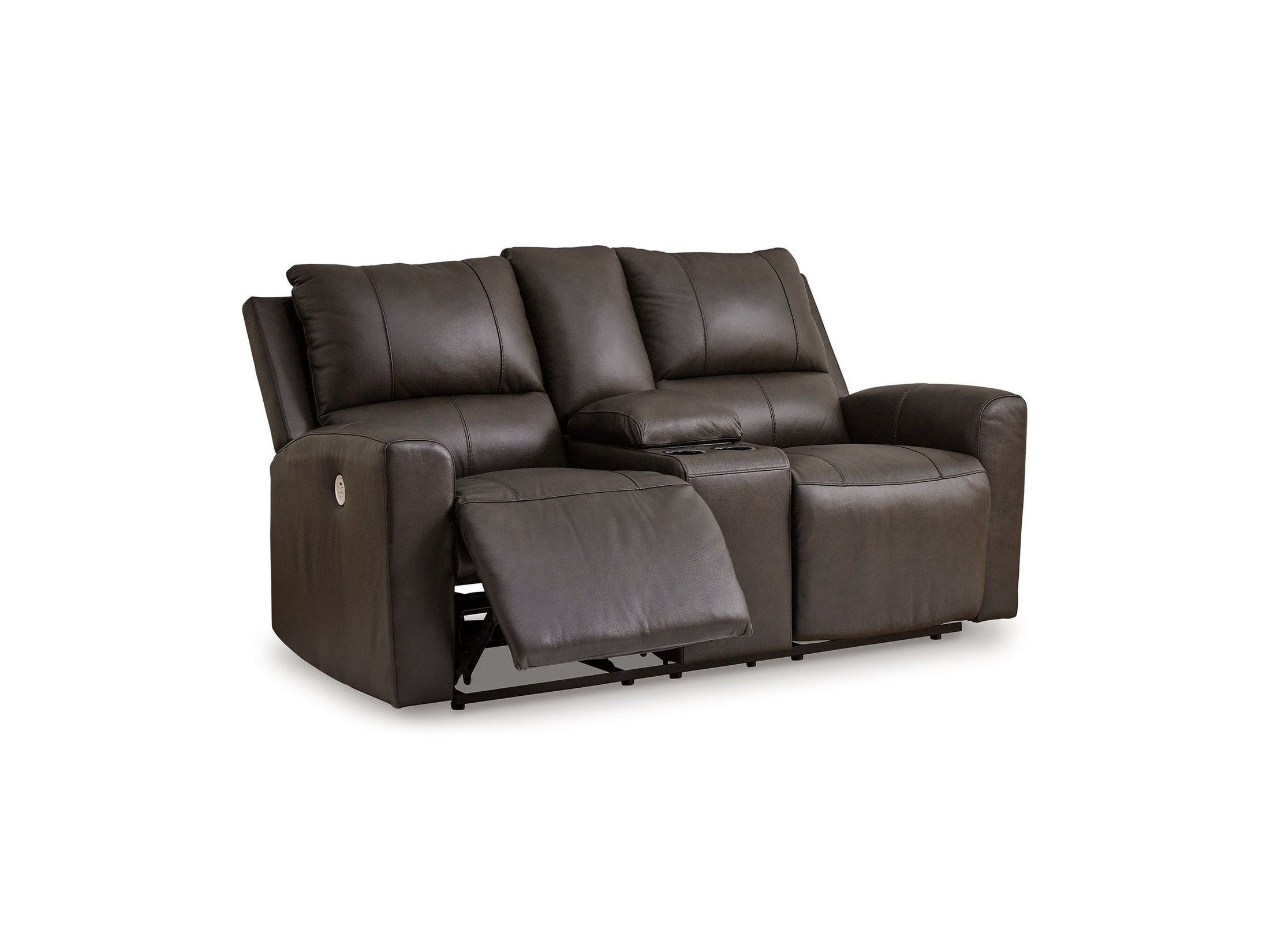 Boxmere - Dbl Power Reclining Loveseat with Console - Storm