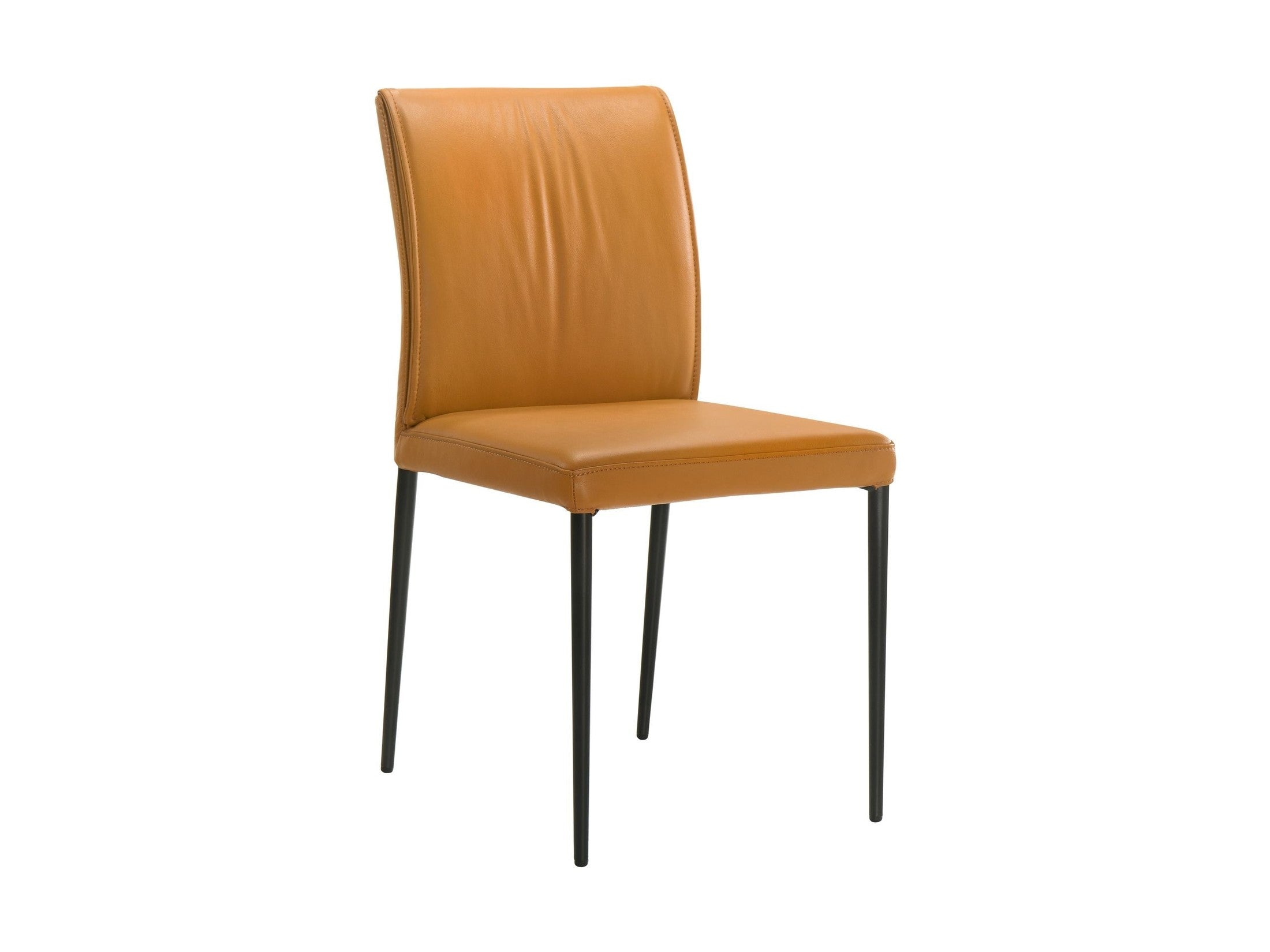 Meriam - Full Back Top Grain Leather Upholstered Metal Dining Chairs (Set of 2)