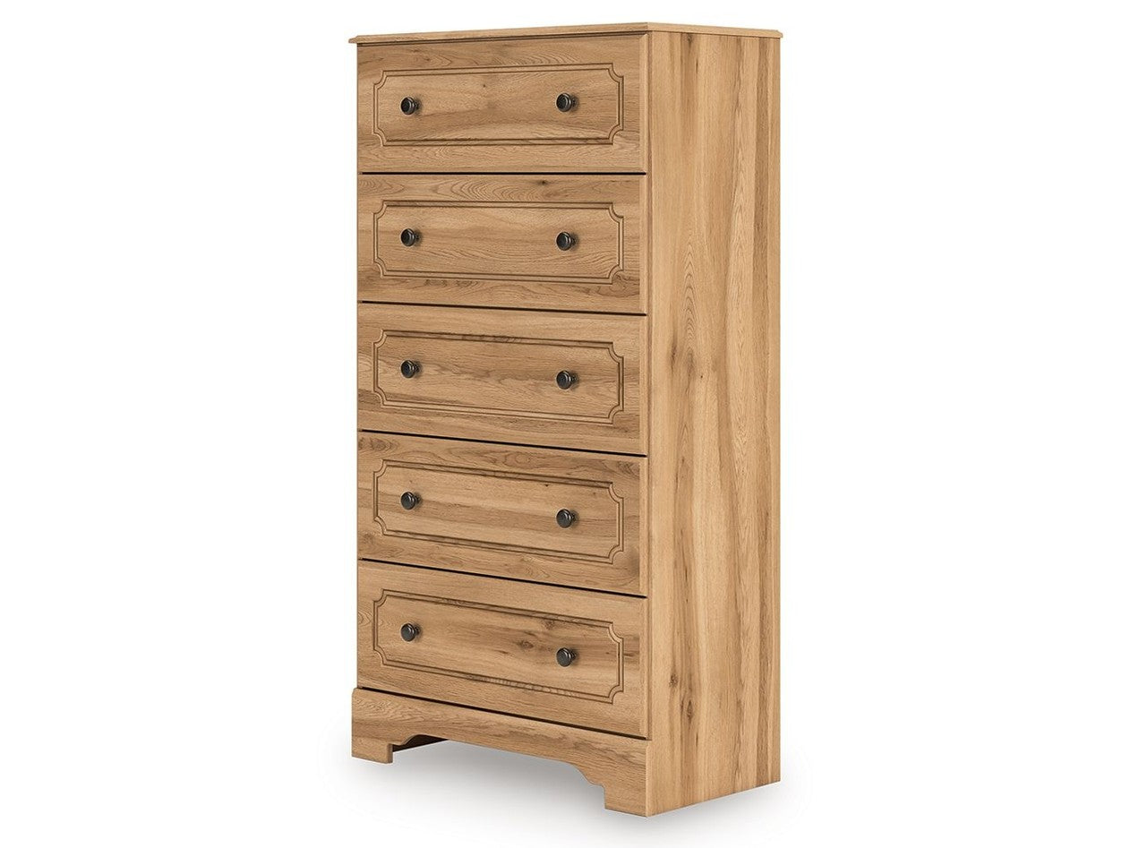 Galletyn - Five Drawer Chest - Warm Brown