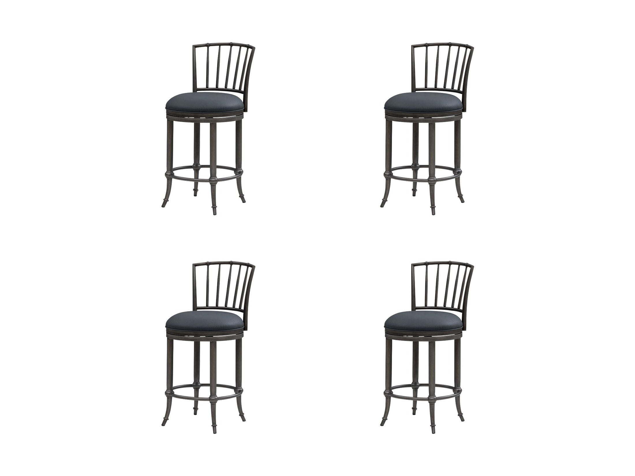 Vince - Commercial Grade Steel Frame Faux Leather Upholstered Swivel Counter Height Barstool