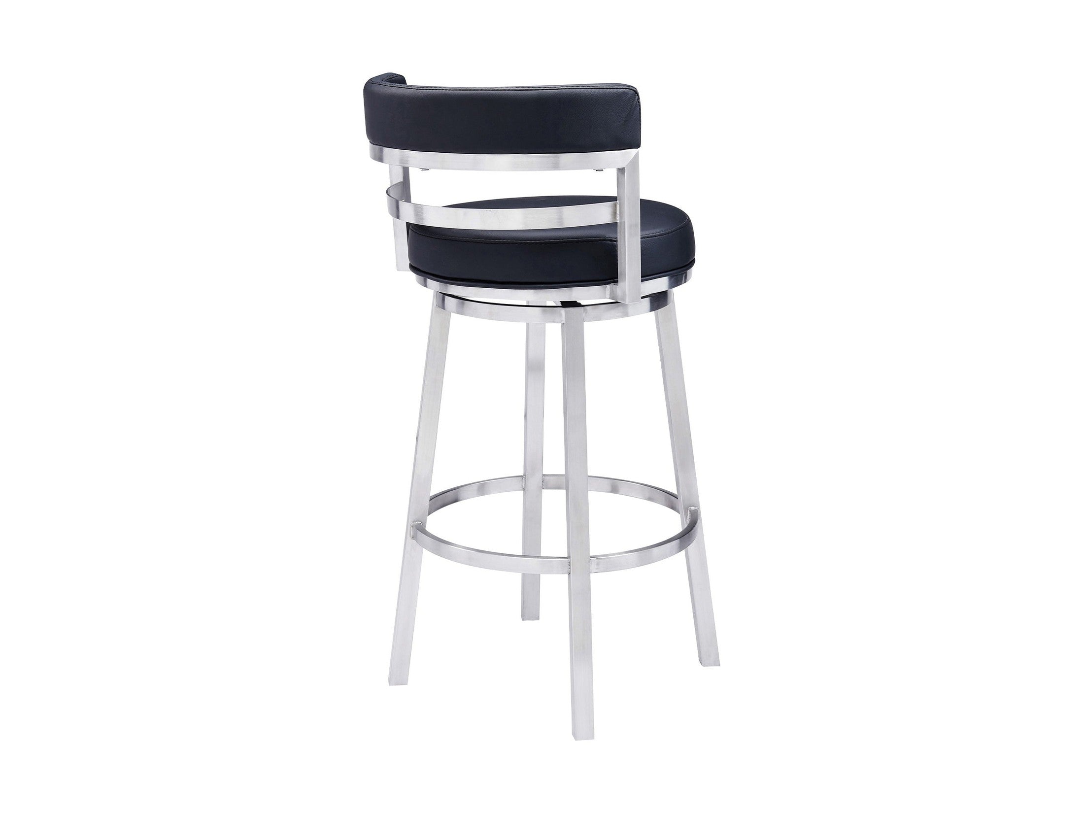 Titana - Swivel Faux Leather And Brushed Stainless Steel Bar Stool
