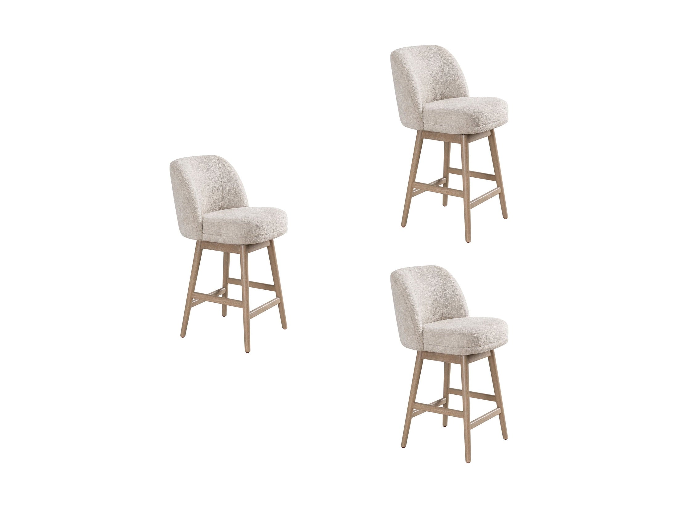 Sadie - Solid Wood Upholstered 26" Counter Height Swivel Barstool
