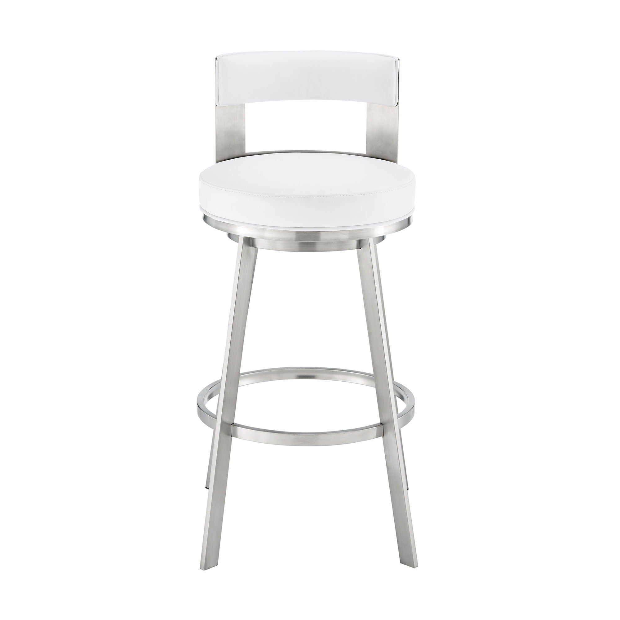 Lynof - Swivel Bar Stool - Brushed Stainless Steel Finish