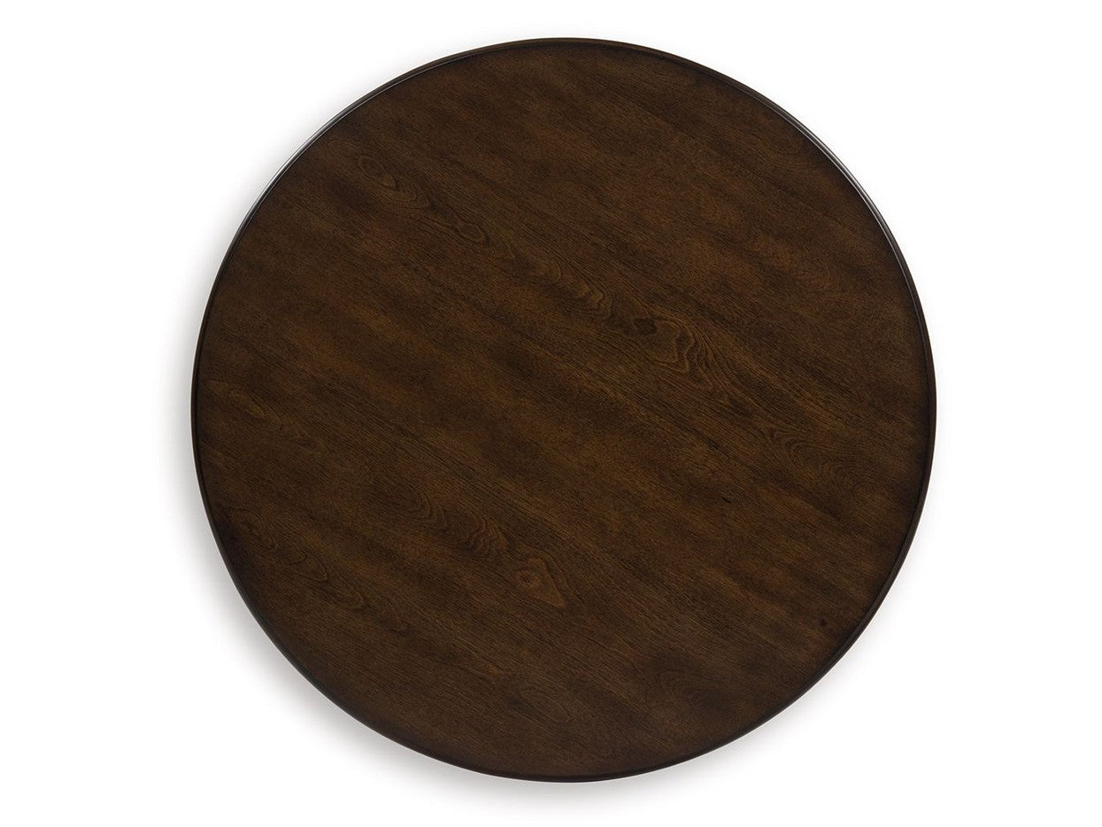 Frallyn - Round End Table - Dark Brown