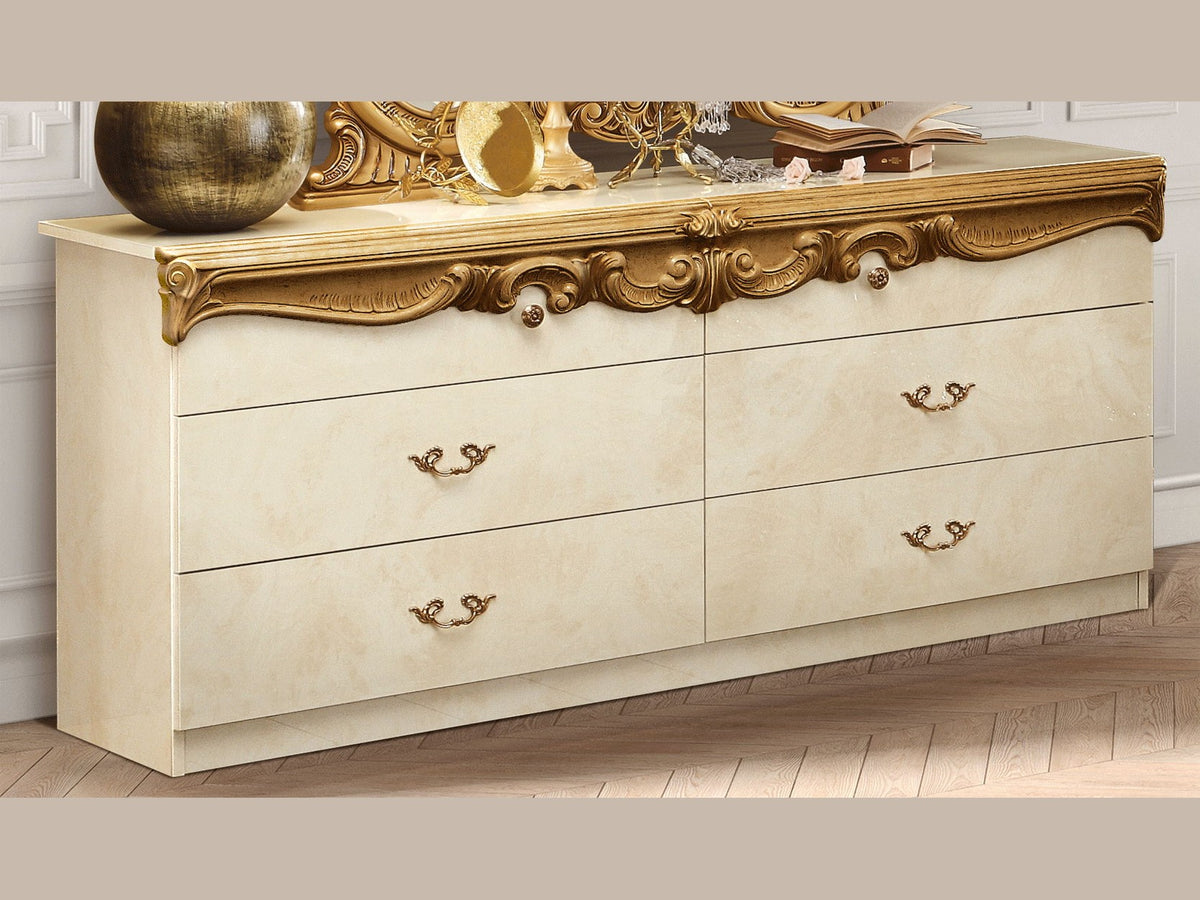 Barocco - Double Dresser - Ivory / Gold