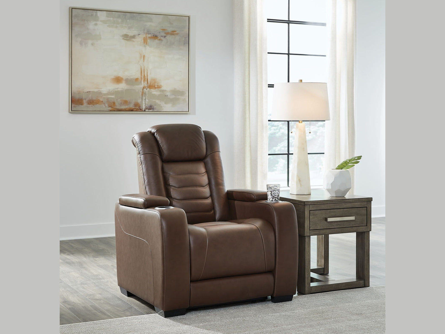 High Impact - Power Recliner / Adj Headrest - Tobacco