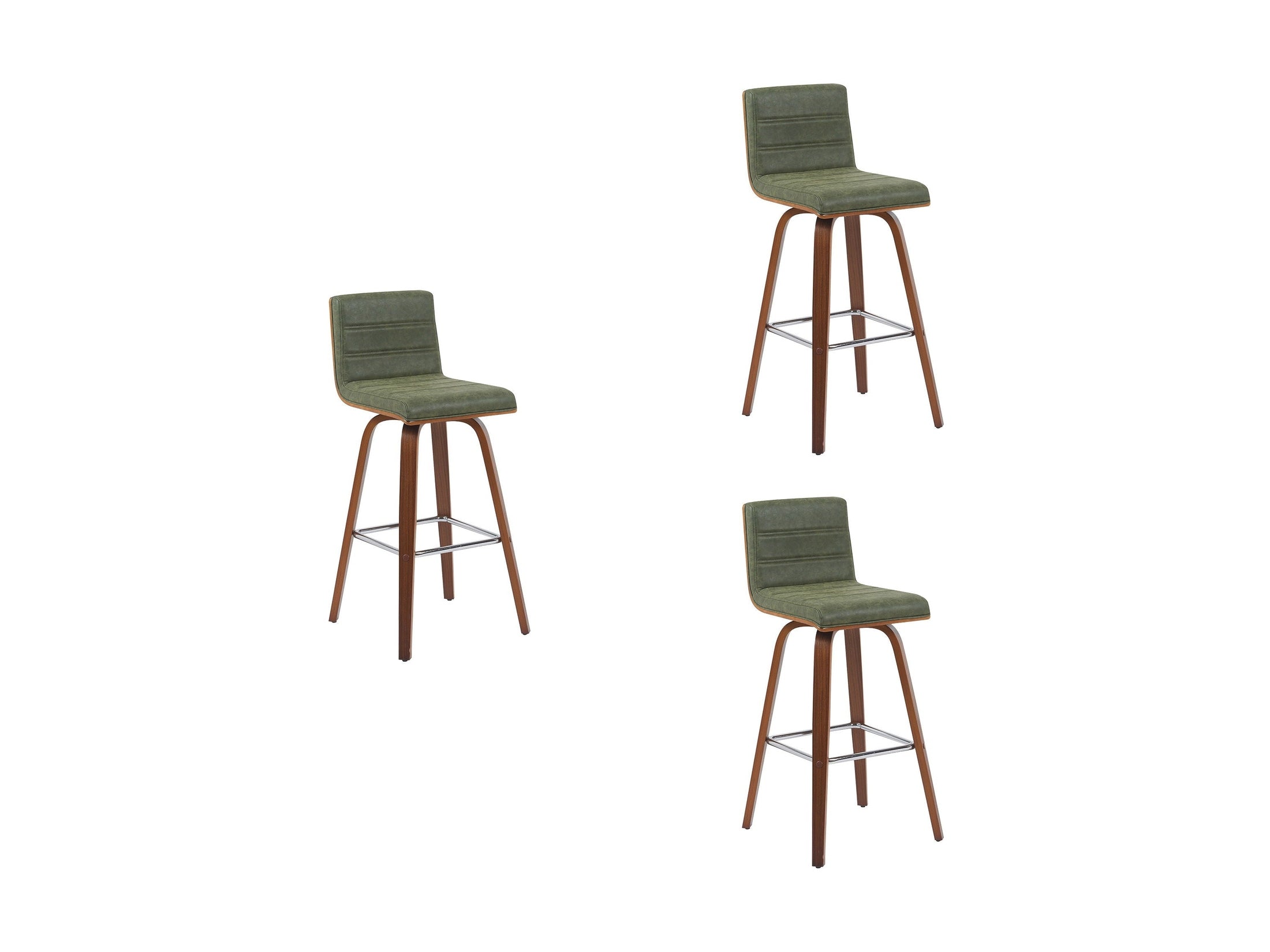 Vienna - Modern Swivel Bar Height Stool - Walnut Finished Wood Frame
