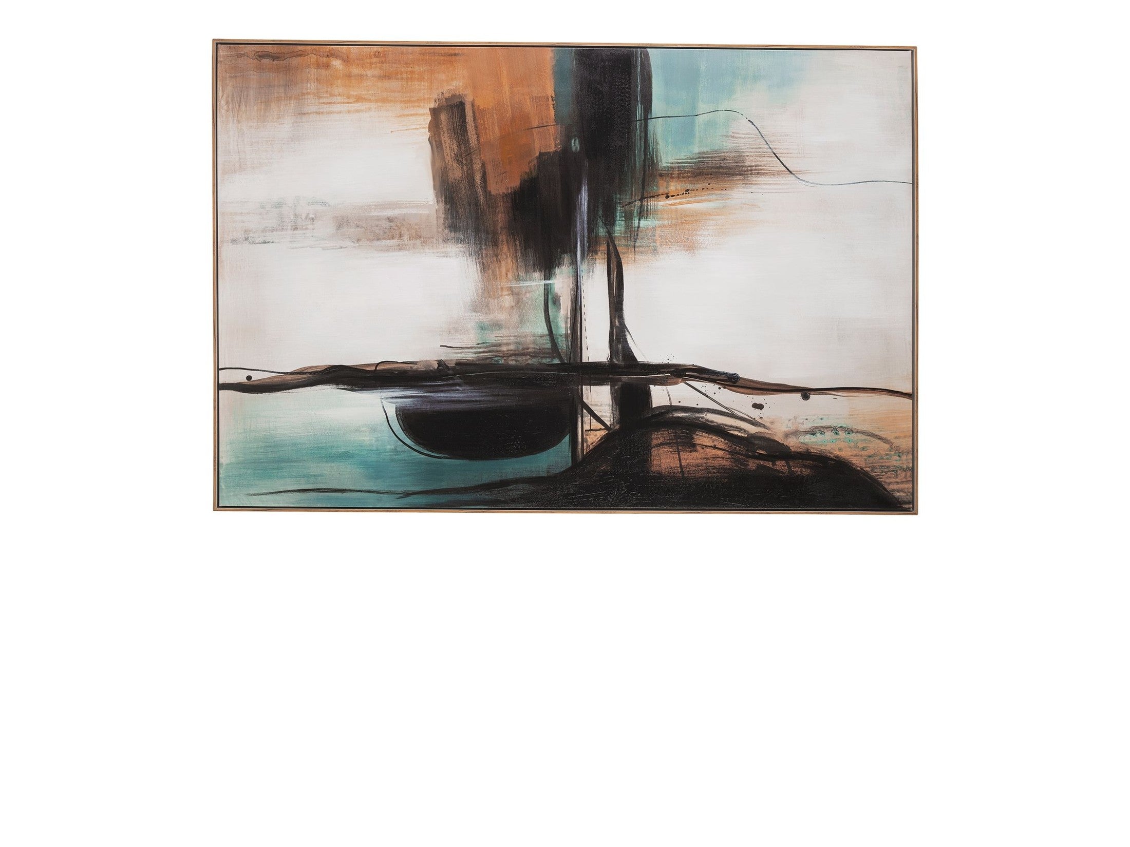 Brunonia - Wall Art - Teal / Orange / Black