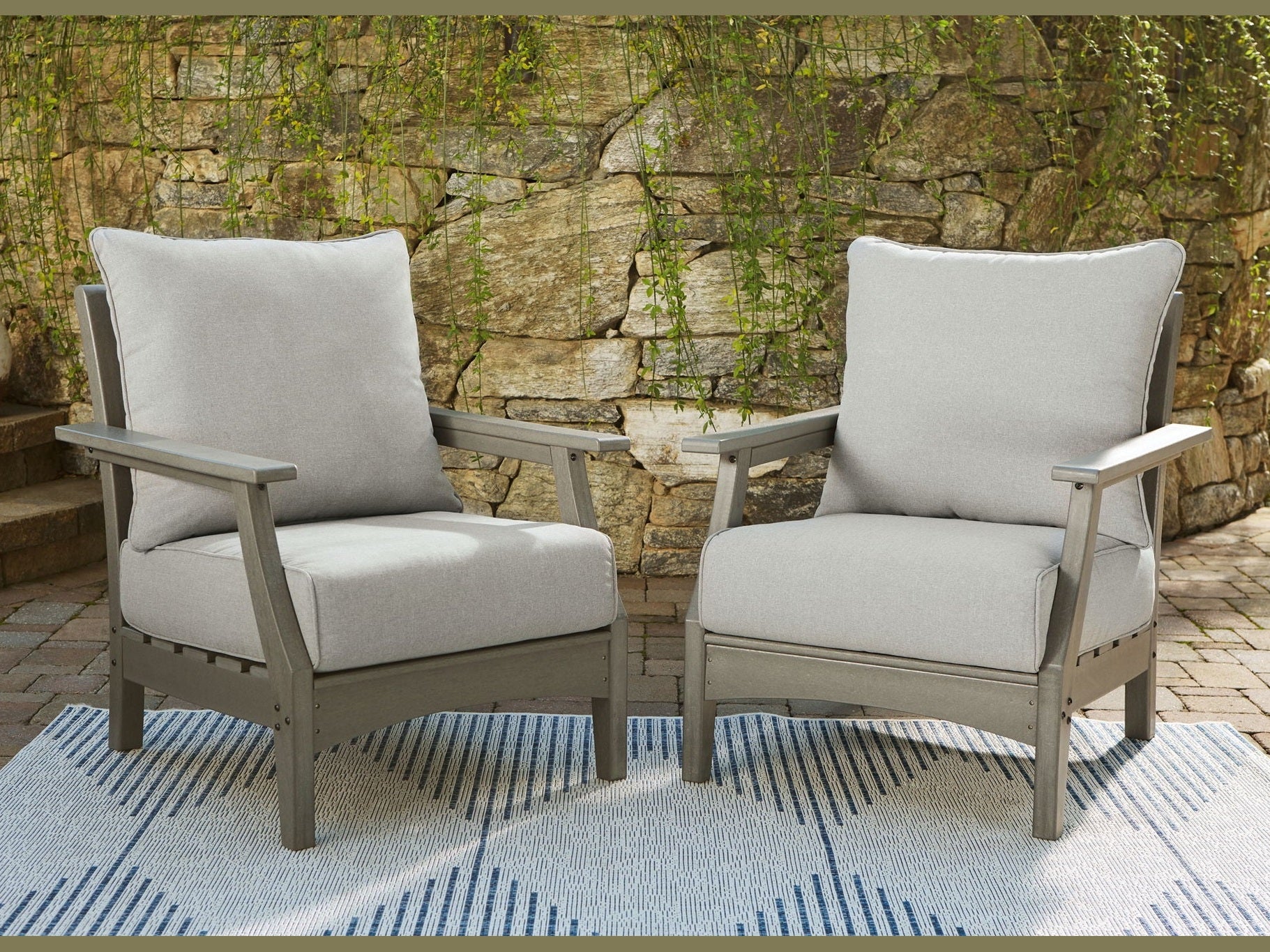 Visola - Lounge Chair w/Cushion (Set of 2) - Gray