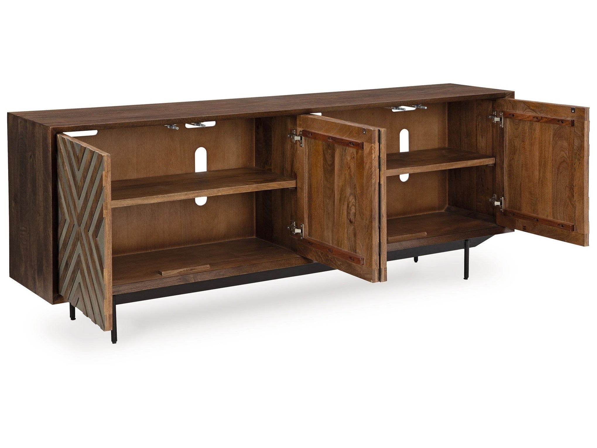 Dreggan - Accent Cabinet - Brown / Gold Finish