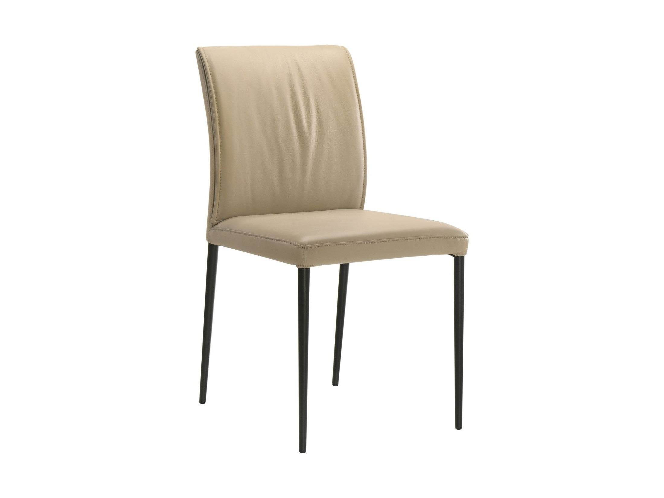 Meriam - Full Back Top Grain Leather Upholstered Metal Dining Chairs (Set of 2)