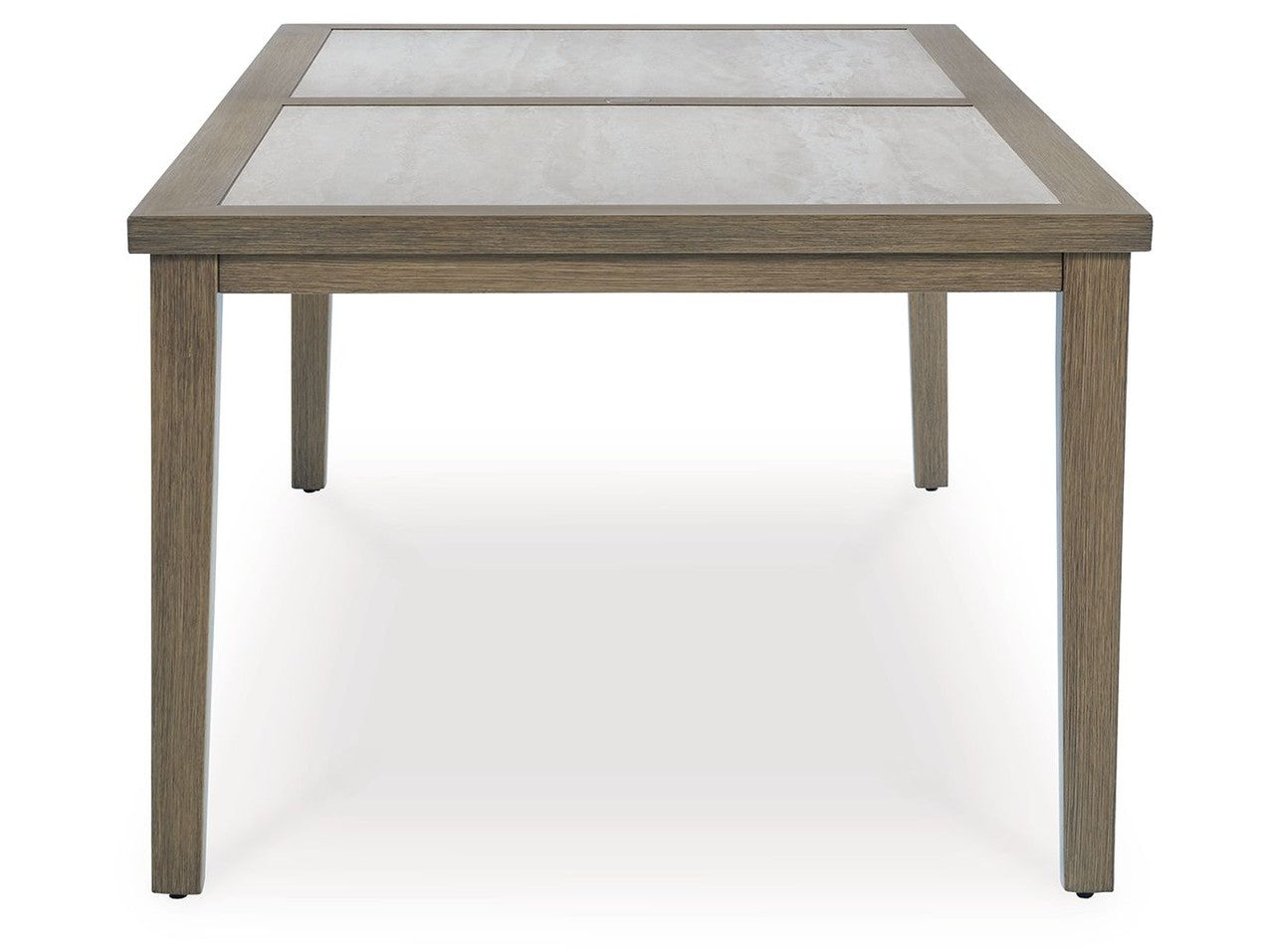 Rainier Ranch - Rectangle Dining Table With Umbrella Option - Brown / Beige