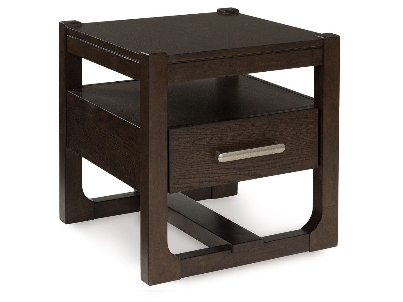 Breckington - Square End Table - Dark Brown