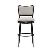 Baxter - Steel Frame Fabric Upholstered Swivel Bar Height Barstool
