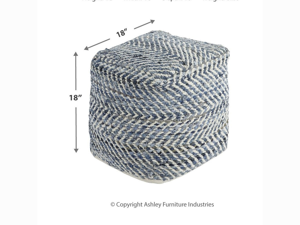 Chevron - Pouf - Blue