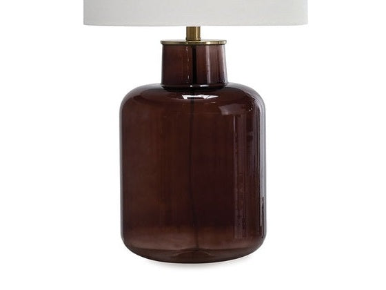 Mette - Glass Table Lamp - Brown / Gold Finish