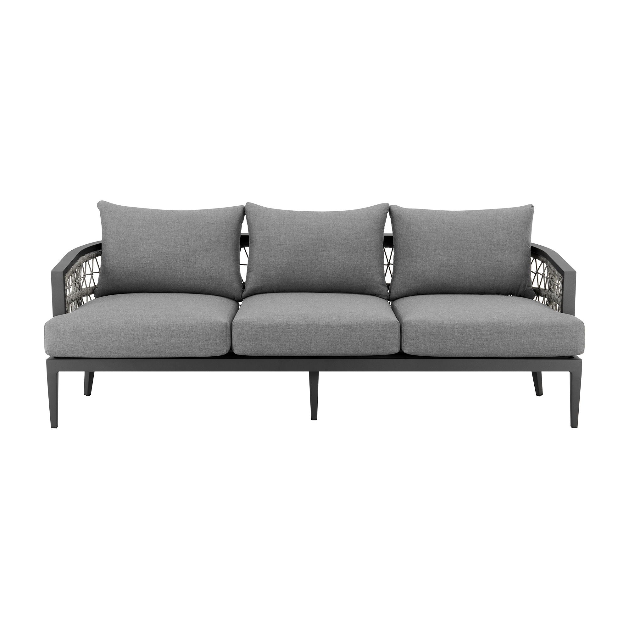 Zella - 4 Piece Outdoor Patio Conversation Set - Light Gray