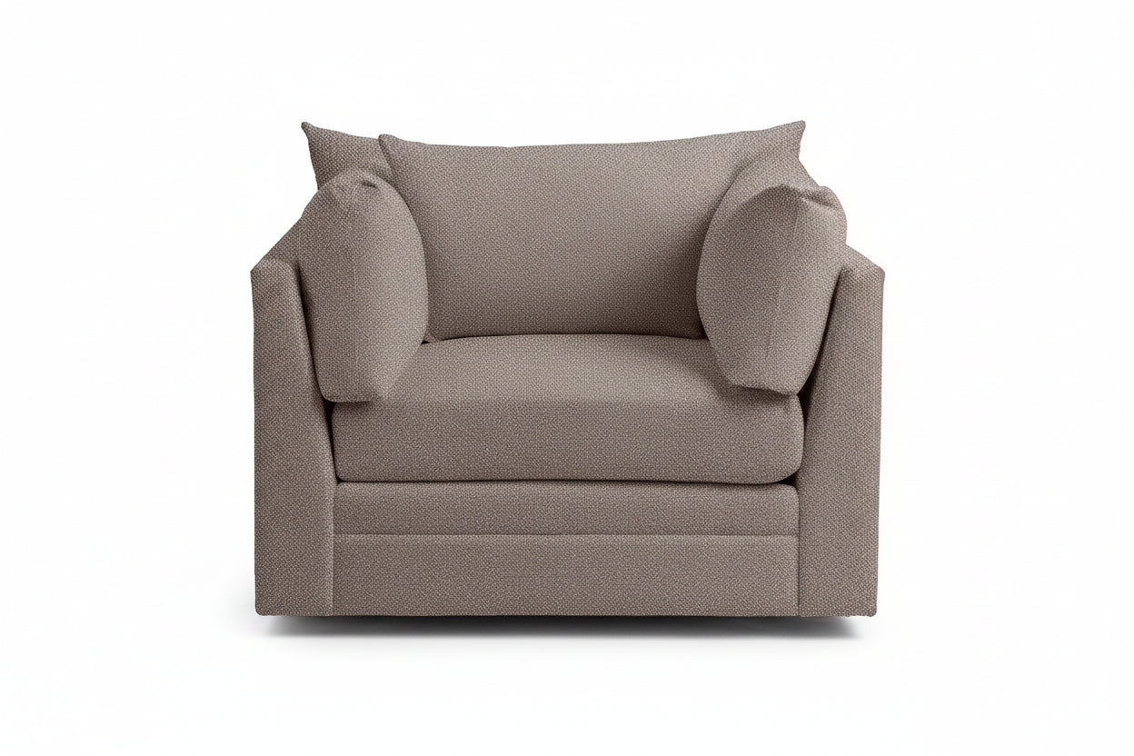Brown armchair on a white background
