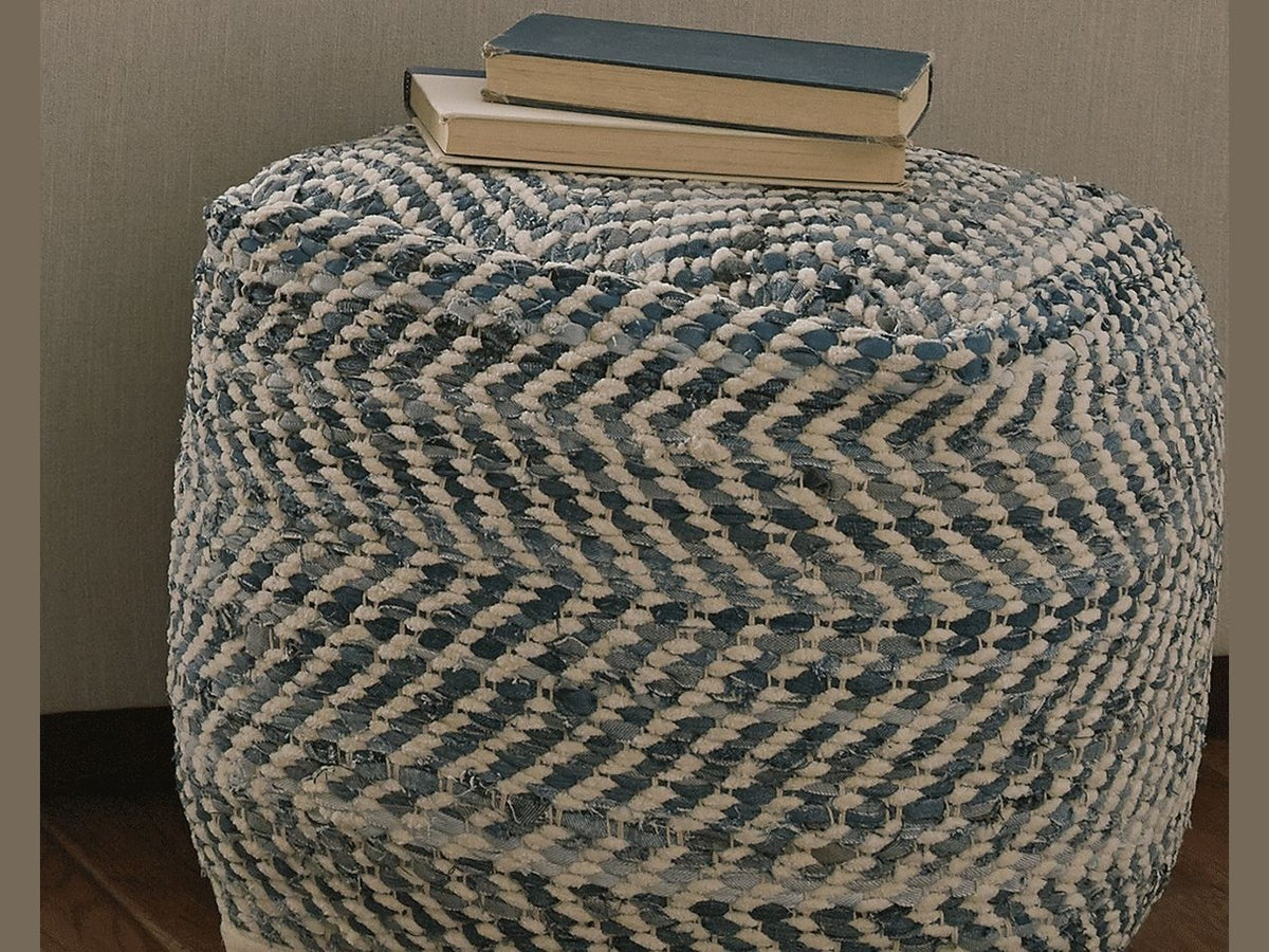 Chevron - Pouf - Blue