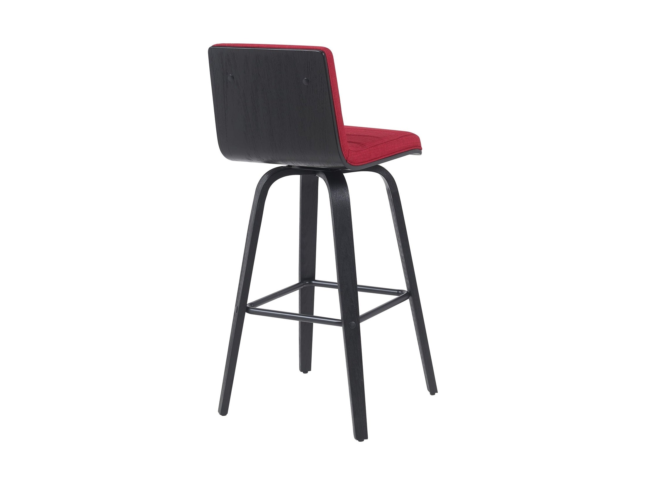 Vienna - Modern Swivel Bar Height Stool - Black Brushed Wood Frame