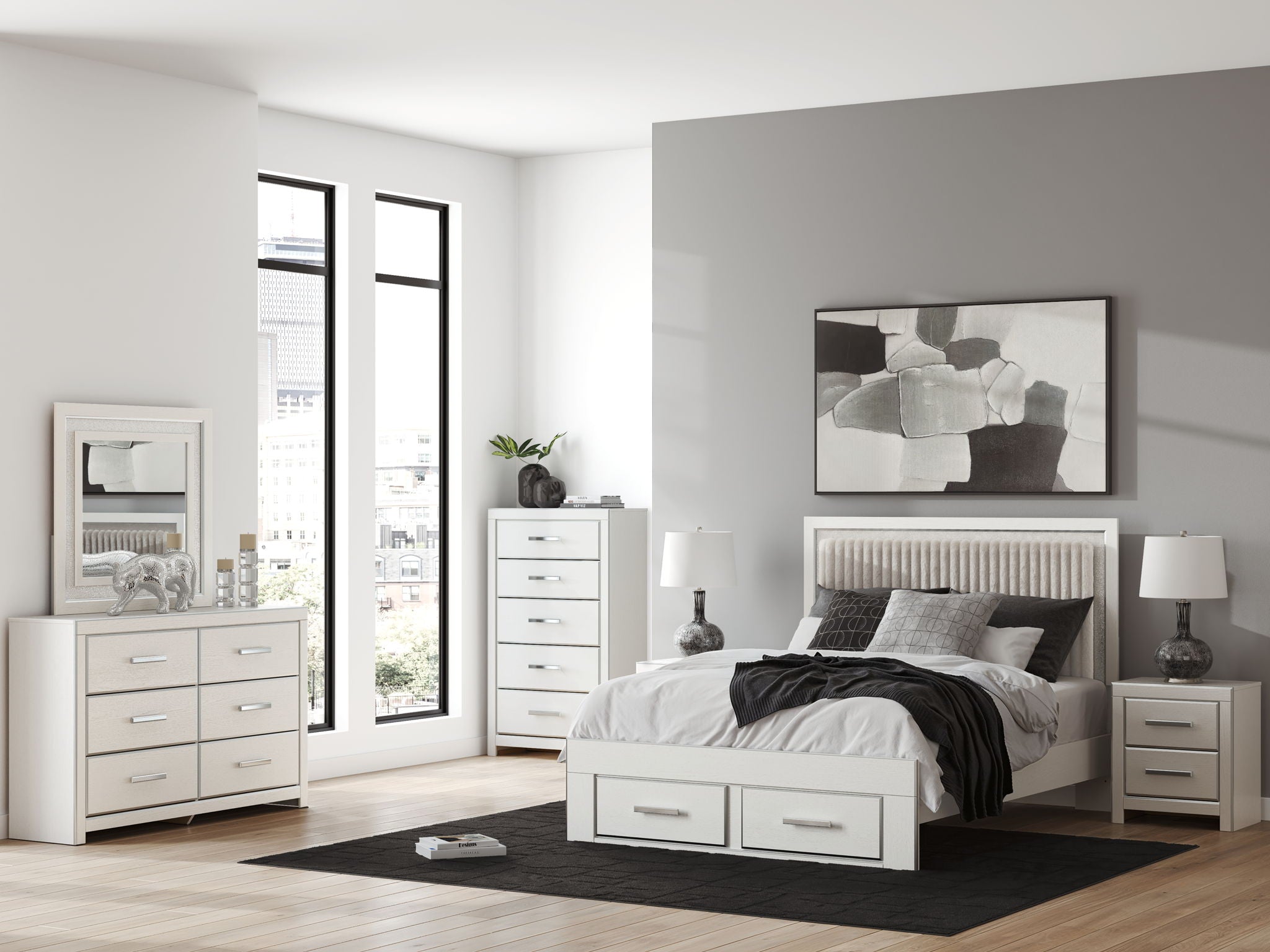 Birmonton - Upholstered Panel Platform Storage Bedroom Set