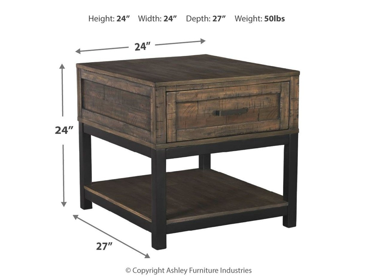 Johurst - Rectangular End Table - Grayish Brown