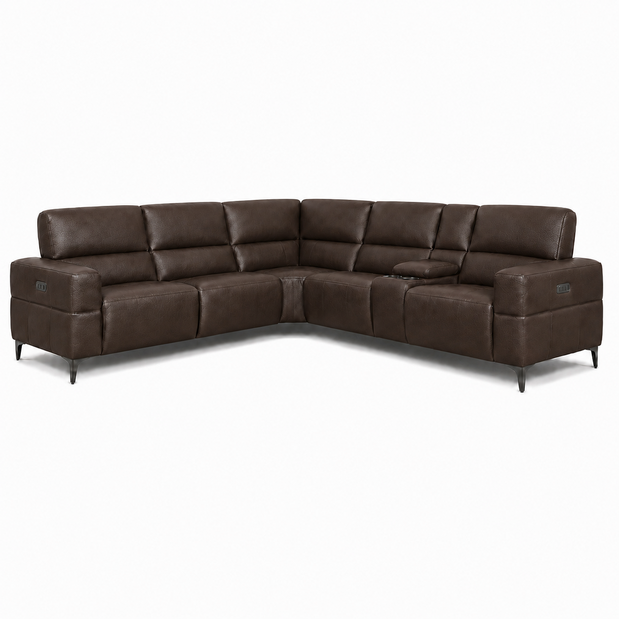 Cubo 6-Piece Sectional Sofa with Recliners, Leather