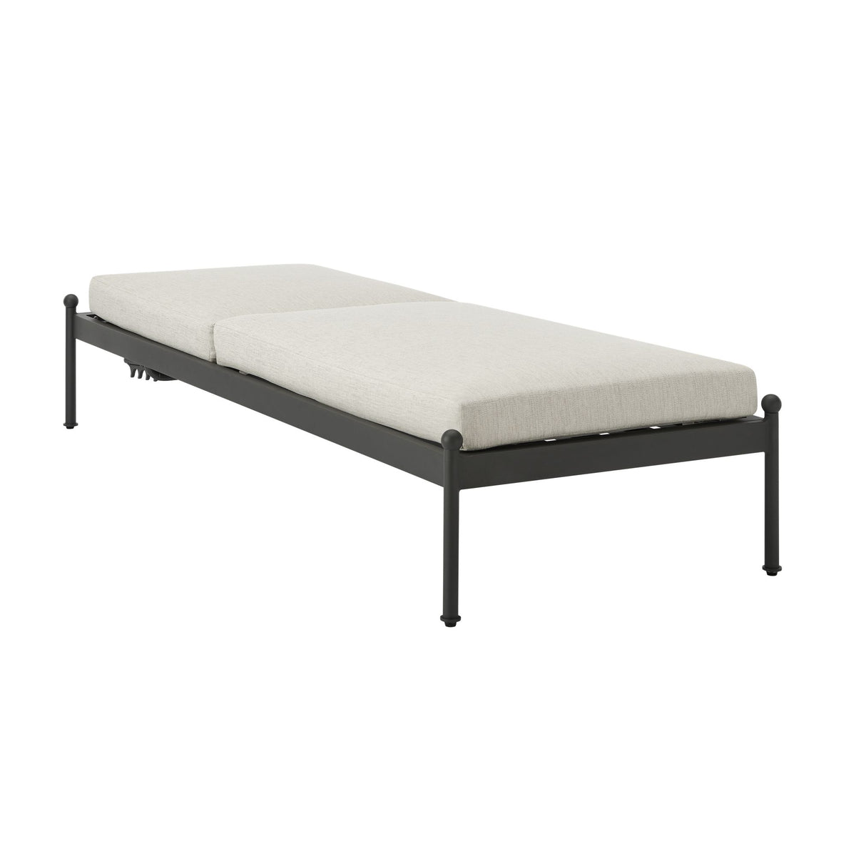 Leni - Outdoor Lounge Chaise With Cushions And Powder Coated Aluminum Frame - Moonveil / Warm Gray
