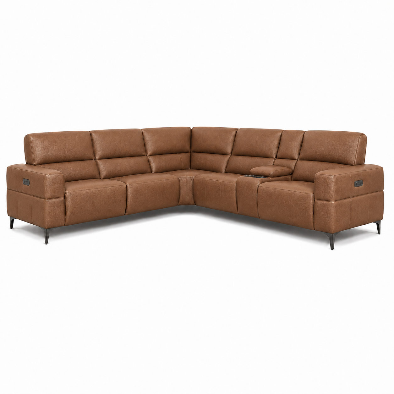 Cubo 6-Piece Sectional Sofa with Recliners, Leather