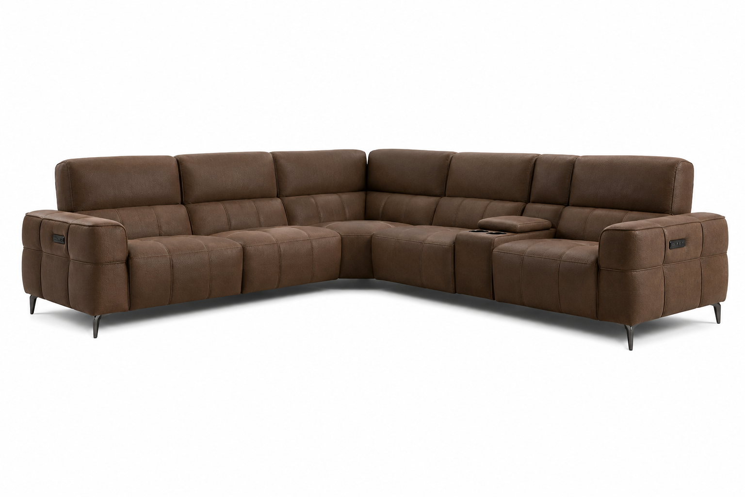 Cubo 6-Piece Sectional Sofa with Recliners, Leather