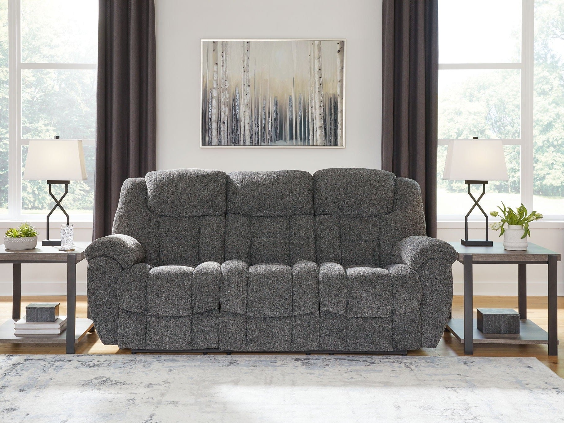 Foreside - Reclining Sofa - Charcoal