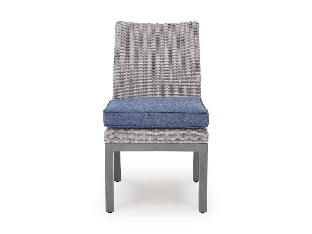 Half Moon Beach - Side Chair With Cushion (Set of 2) - Blue / Gray
