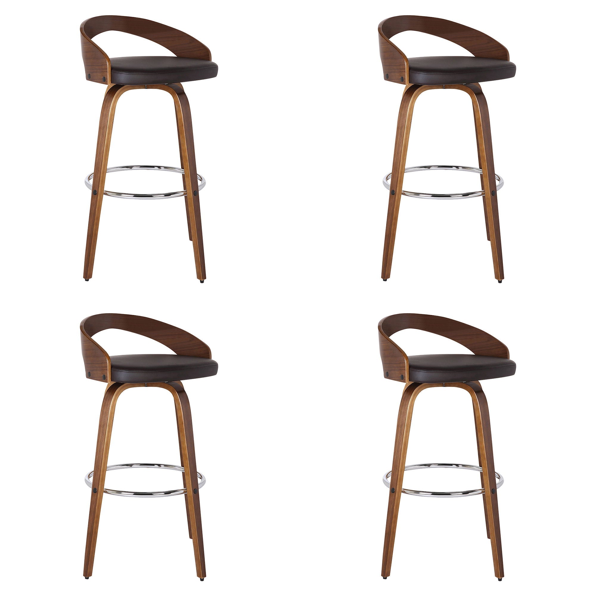 Sonia - 30" Bar Height Swivel Bar Stool - Walnut Wood