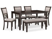 Langwest - Dining Room Table Set (Set of 6) - Brown