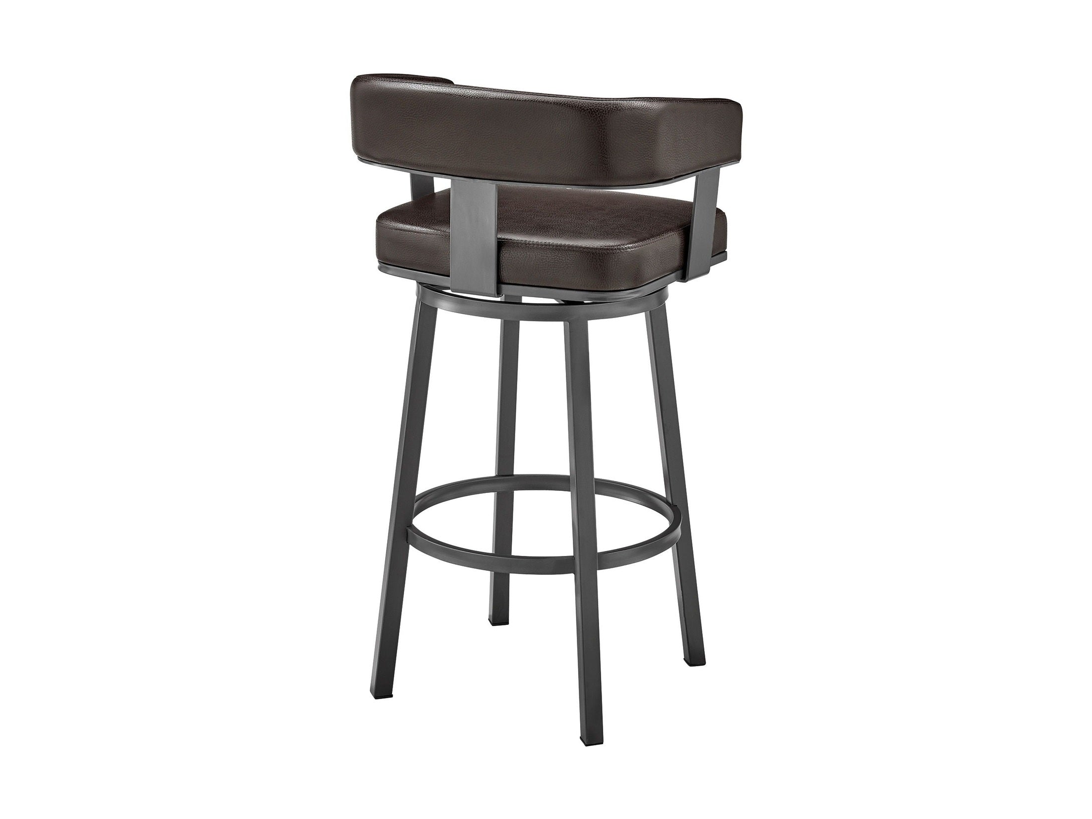 Cohen - 26" Counter Height Swivel Bar Stool - Java Brown Finish And Faux Leather