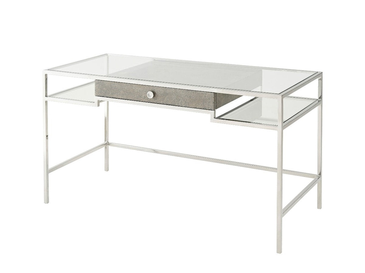 Theodore Alexander Tintagel Desk , Blue Mottled Eggshell